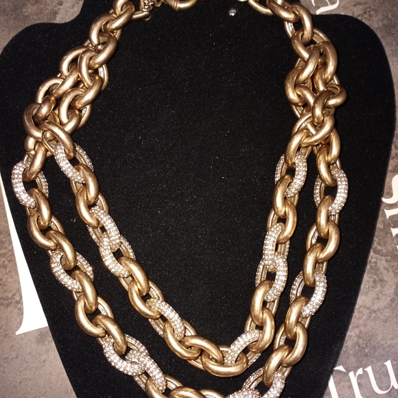 J.Crew Rhinestone Double Link Chain - Picture 4 of 6
